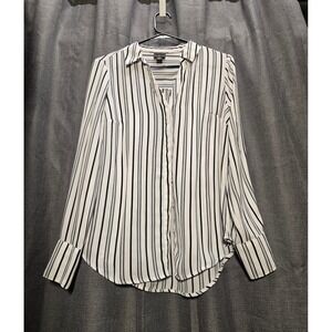 Worthington Striped Blouse Long Sleeve‎ Button Down Career Top Size S